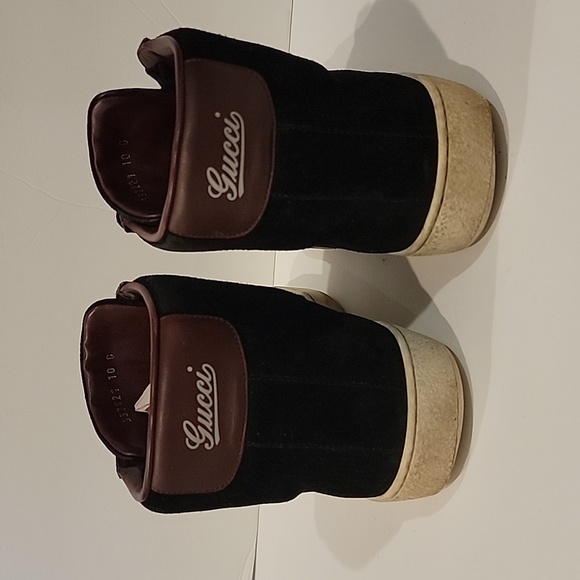 Gucci Authentic Suede High Top Web Coda UK 10 US 11 black suede red - Picture 7 of 10